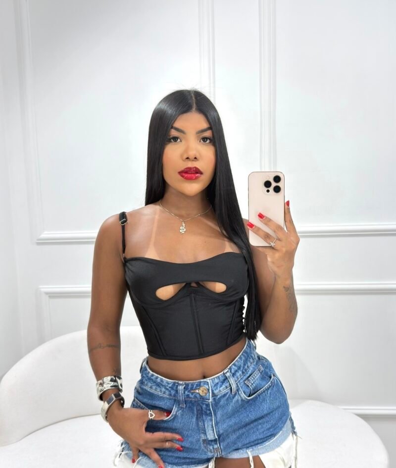 CORSELET ANGEL EM MALHA PRADA COM ARO DE SUSTENTAÇÃO, REGULAGEM NA ALÇA E TRANÇADO ATRÁS – Imagem 3 [nsid:919035886]
