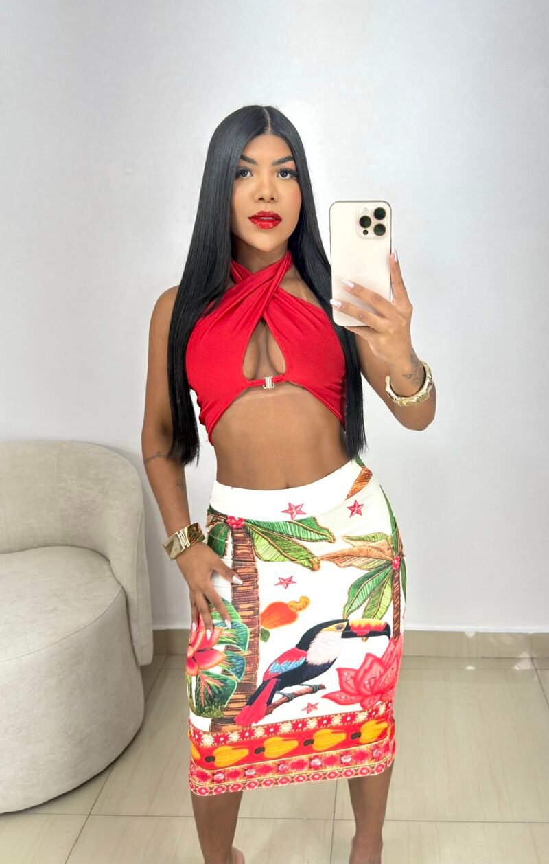 CONJUNTO MIDI ESTAMPA DIGITAL EM MALHA SUPLEX (CROPPED COM BOJO) – Imagem 2 [nsid:1010704020]