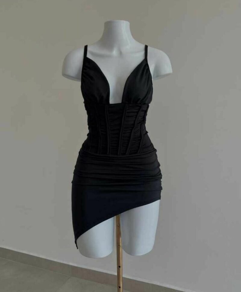 VESTIDO ANGEL EM SUPLEX COM BOJO, VIES MARCANDO A CINTURA E FENDA LATERAL – Imagem 2 [nsid:698277394]
