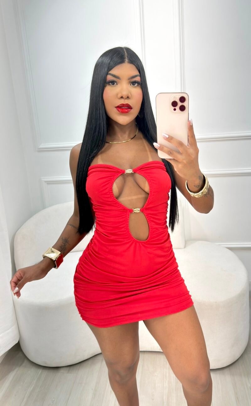 VESTIDO EM MALHA SUPLEX COM DETALHE EM METAL – Imagem 6 [nsid:1003698504]