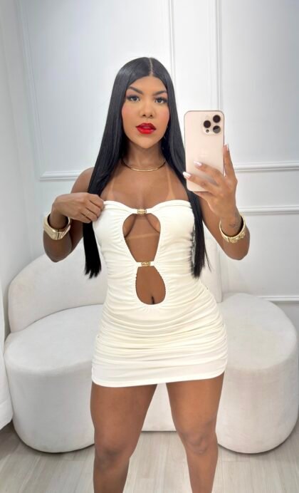 VESTIDO EM MALHA SUPLEX COM DETALHE EM METAL – Imagem 1 [nsid:1003698467]