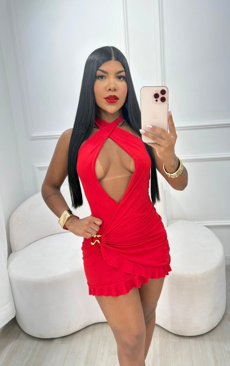VESTIDO MONIQUE EM MALHA SUPLEX COM DETALHE DOURADO – Imagem 7 [nsid:1003705071]