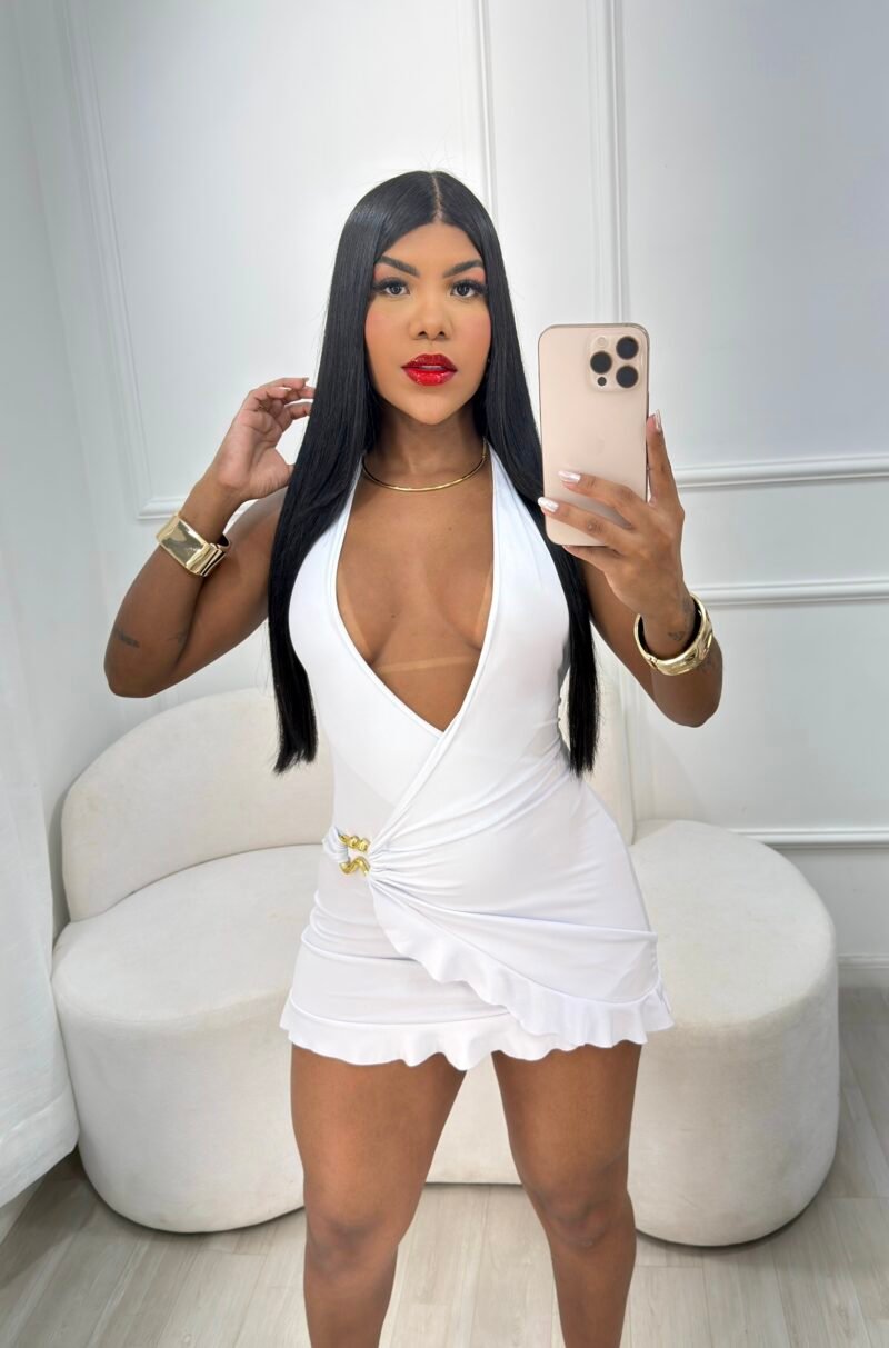VESTIDO MONIQUE EM MALHA SUPLEX COM DETALHE DOURADO – Imagem 1 [nsid:1003705066]