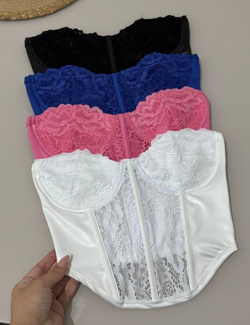 CORSELET EM RENDA COM BARBATANAS, ARO DE SUSTENTAÇÃO E ZÍPER NAS COSTAS – Imagem 2 [nsid:1010629135]