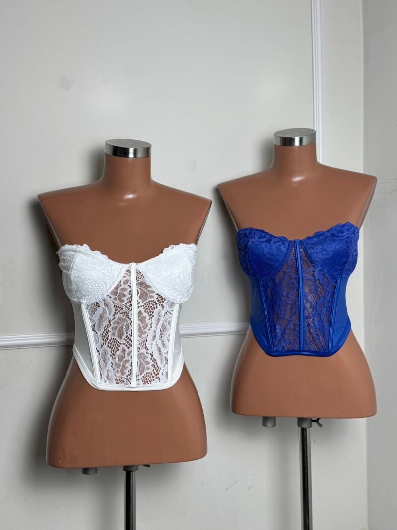 CORSELET EM RENDA COM BARBATANAS, ARO DE SUSTENTAÇÃO E ZÍPER NAS COSTAS – Imagem 1 [nsid:1010629118]