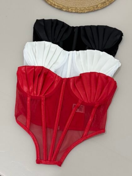 CORSELET EM TULE COM BARBATANAS E ZÍPER ATRÁS – Imagem 1 [nsid:1010633433]